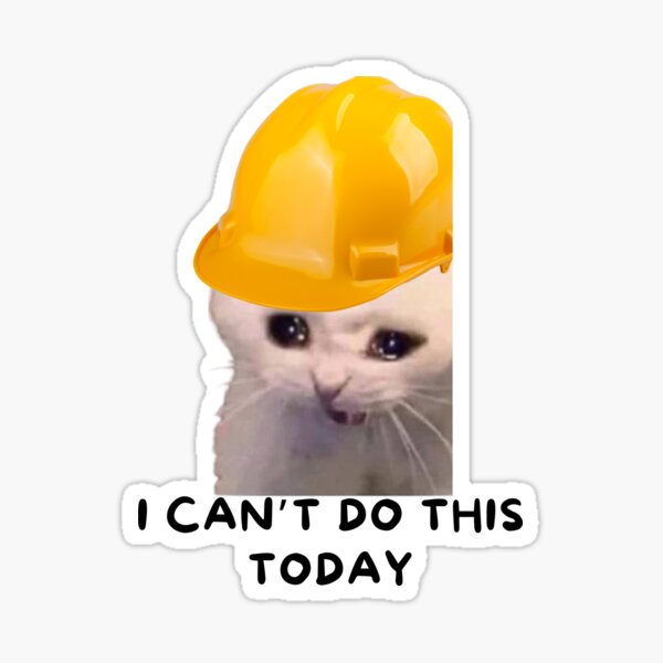 Item preview,  catswithhardhats Crying Inside Meme designed and sold by vechone.