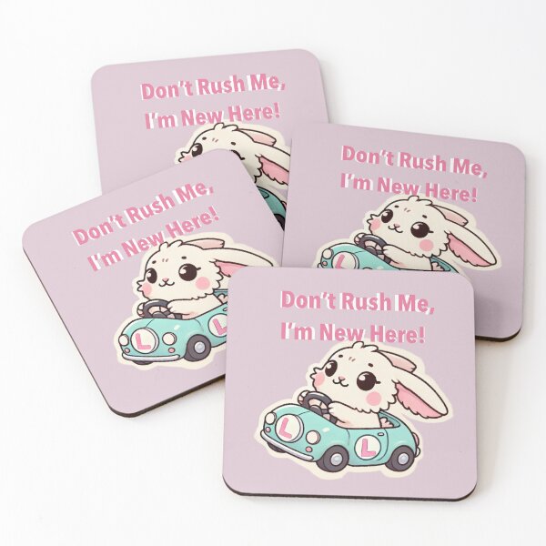 Item preview, “Don’t Rush Me, I’m New Here- Bunny Driver Sticker” designed and sold by CreationbyNiki.