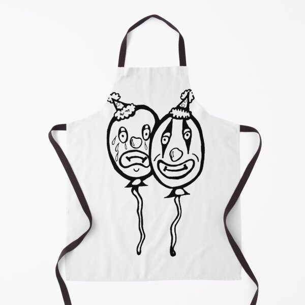 Item preview, Happy Clown Sad Clown Balloons Grayscale Contrast designed and sold by KayTurtless.