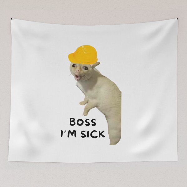 Item preview,  catswithhardhats boss i'm sick cough cat meme designed and sold by vechone.