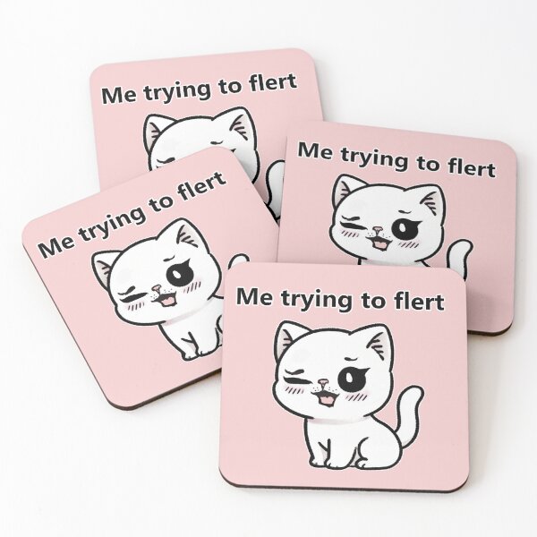 Item preview, "Me trying to flert" Cat designed and sold by WeLoveCatss.