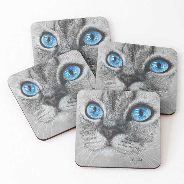 Item preview, Blue-Eyed Wonder: Hyperrealistic Feline Portrait designed and sold by ukrayuk.