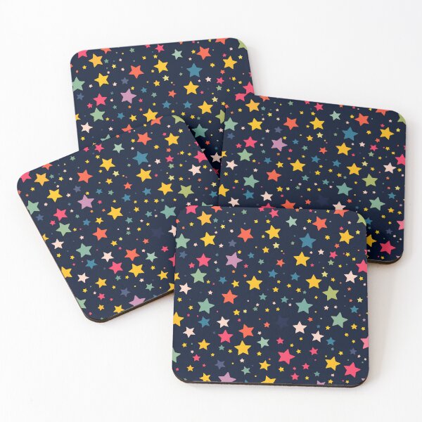 Item preview, Colorful starry pattern on dark background, seamless celestial design designed and sold by TIA-shop.