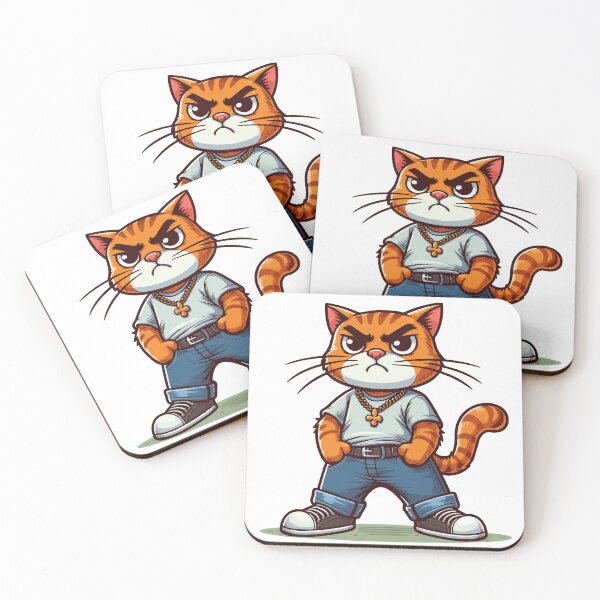 Item preview, Cat Brat: Tough Cat, proud with paws on hips designed and sold by ArtEmotionsImages.