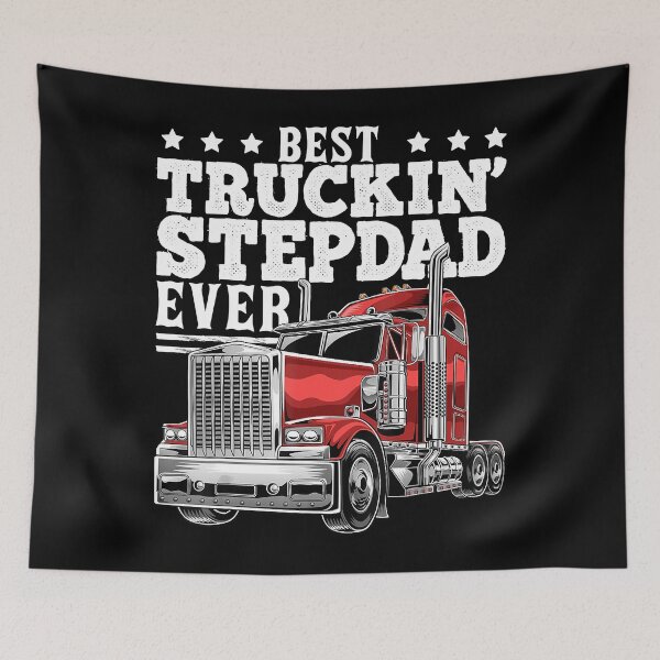 Item preview, Mens Best Truckin Stepdad Ever Big Rig Trucker Father's Day Gift T-Shirt designed and sold by samishoops.