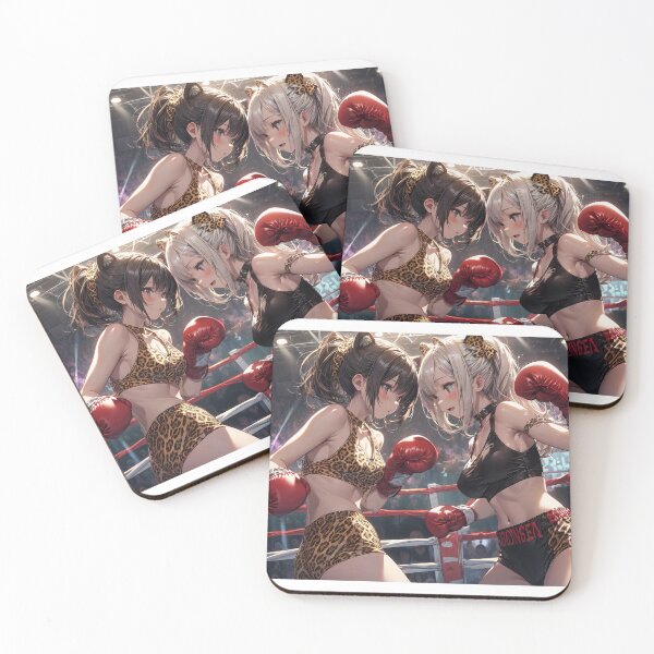 Item preview, Boxing anime girls in ring portraits art designed and sold by TheArtistOf2022.