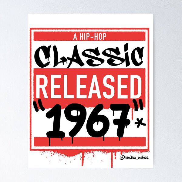 Item preview, Ilustración del año de nacimiento del Hip Hop 1967 para todos los amantes del Hip Hop de la vieja escuela. designed and sold by studioochee03.