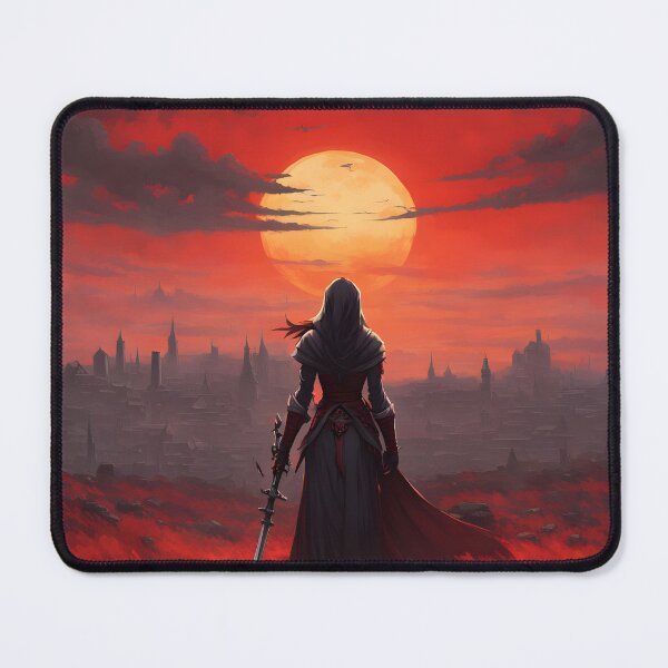 Item preview, Warrior Overlooking Cityscape designed and sold by ArtsyWishesShop.
