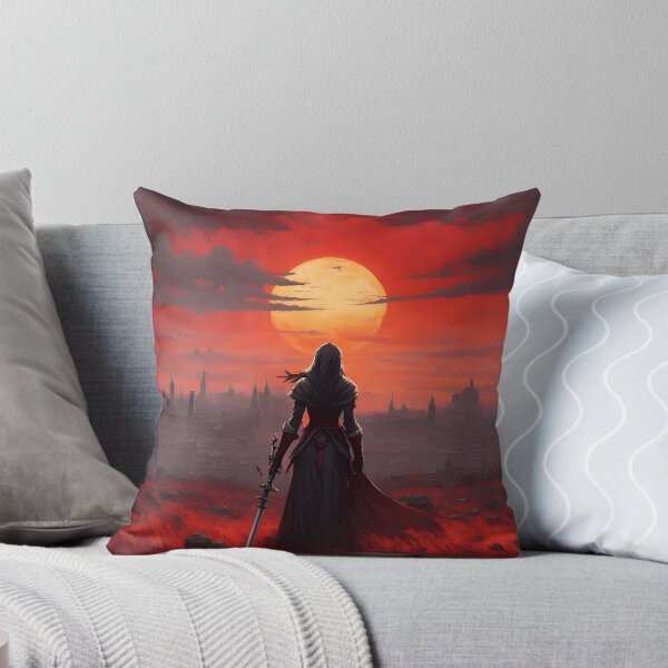 Item preview, Warrior Overlooking Cityscape designed and sold by ArtsyWishesShop.