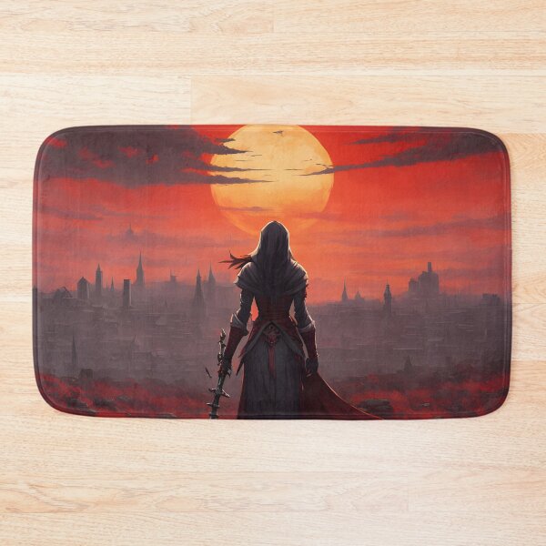 Item preview, Warrior Overlooking Cityscape designed and sold by ArtsyWishesShop.