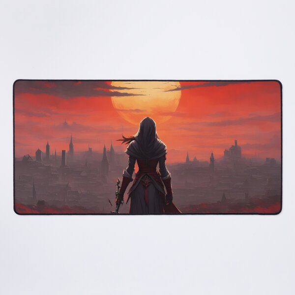 Item preview, Warrior Overlooking Cityscape designed and sold by ArtsyWishesShop.