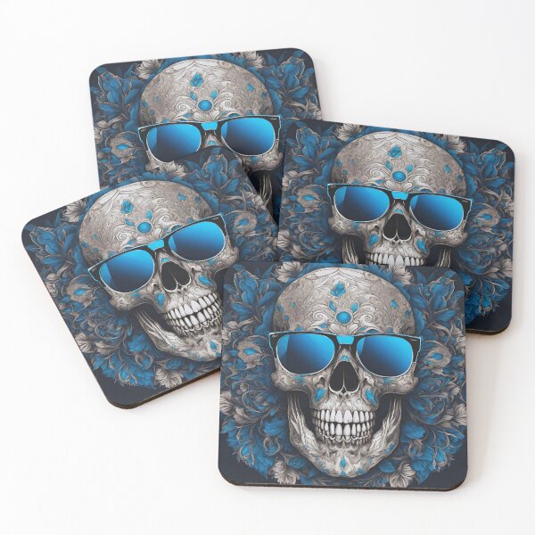 Item preview, Blue Glasses Skull Art designed and sold by My Workshop.