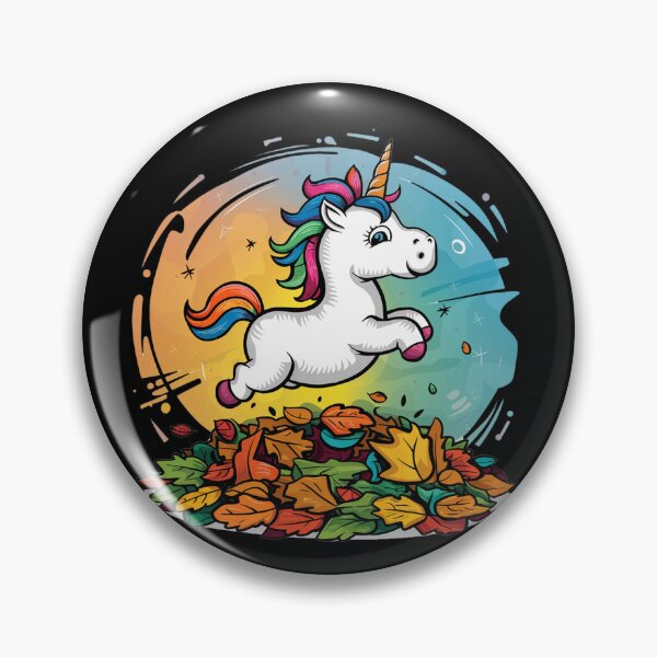 Item preview, Funny Baby Unicorn Jumping in Leaf Pile Abstract Art designed and sold by Nature's Fancy.