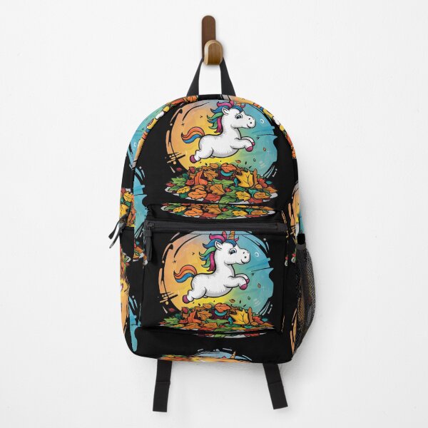 Item preview, Funny Baby Unicorn Jumping in Leaf Pile Abstract Art designed and sold by Nature's Fancy.