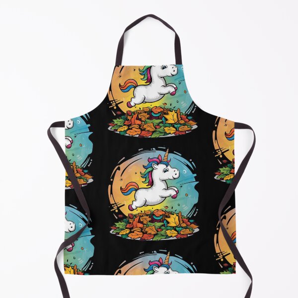Item preview, Funny Baby Unicorn Jumping in Leaf Pile Abstract Art designed and sold by Nature's Fancy.