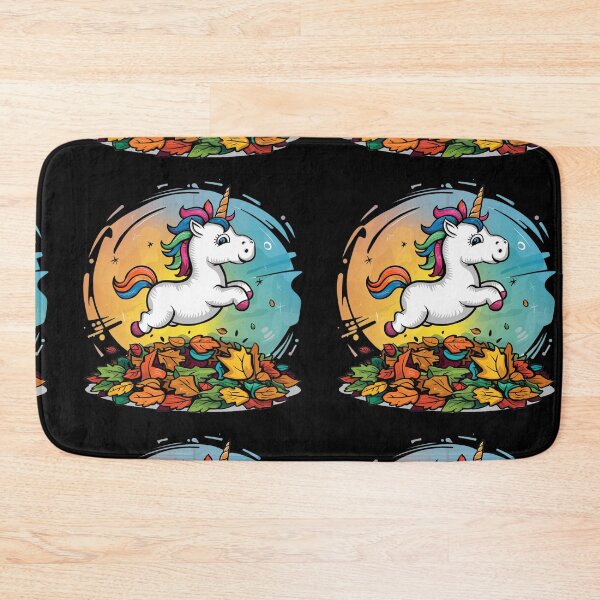 Item preview, Funny Baby Unicorn Jumping in Leaf Pile Abstract Art designed and sold by Nature's Fancy.