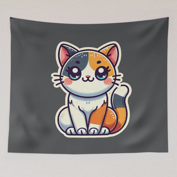 Item preview, Cute Tricolor Cat is sitting nicely Patch Style designed and sold by Rodim91.