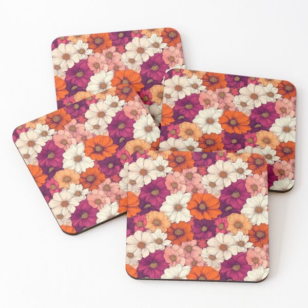 Item preview, Retro Floral Seamless Pattern - Orange, Pink, and White Blooms designed and sold by VoyteksDesigns.