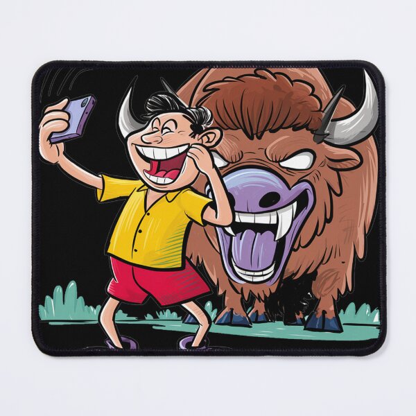 Item preview, Funny Foolish Tourist Taking Selfie with Bisont designed and sold by Nature's Fancy.