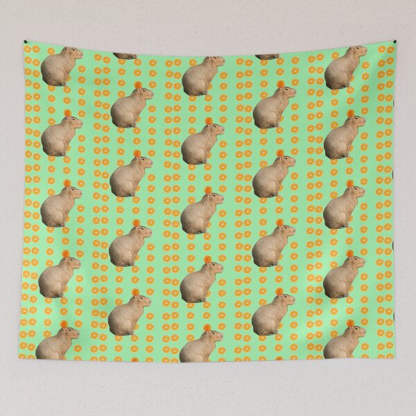 Item preview, Oranges & Capybara on Green Background designed and sold by GeekyGirlsGarb.