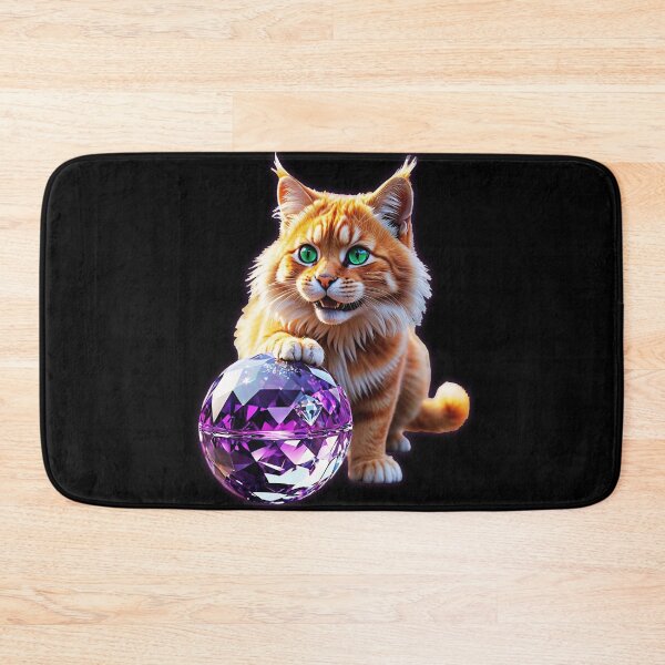 Item preview, Sweet ginger kitten with a purple ball designed and sold by CamillaCreation.