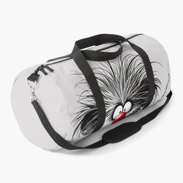 Item preview, Whimsical Black and White Mouse with Spiky Hair, Red Nose, and Flower designed and sold by Blink Art Studio.