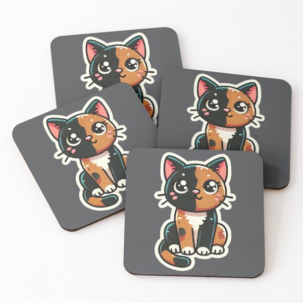 Item preview, Cute Tortoiseshell / tricolor Cat is sitting nicely Patch Style designed and sold by Rodim91.