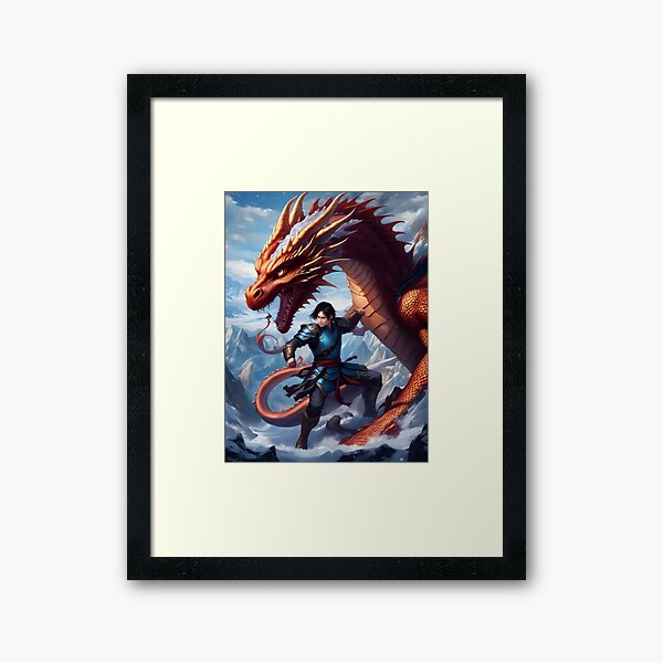 Item preview, Fighting Dragons with You - Epic Fantasy Adventure Art designed and sold by MemeHub4U.