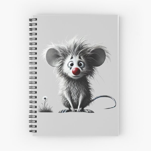 Item preview, Sad Black and White Mouse with Red Nose, Clown Eyes, and Flower designed and sold by Blink Art Studio.