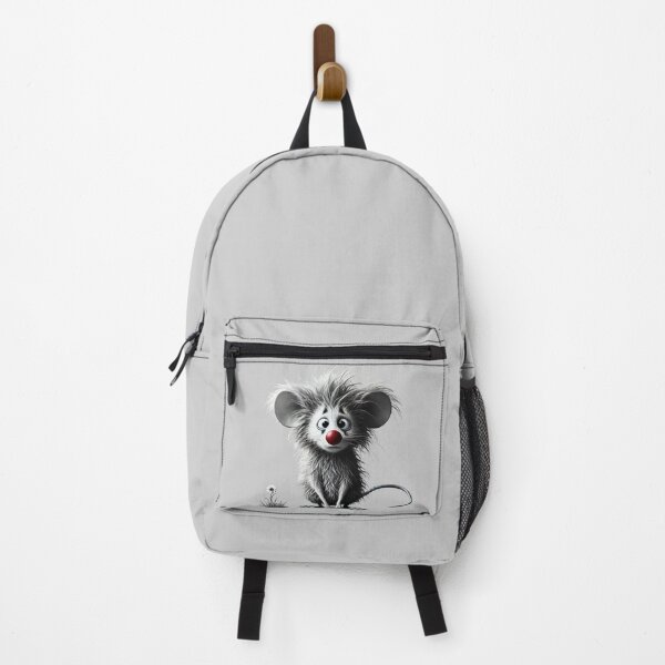 Item preview, Sad Black and White Mouse with Red Nose, Clown Eyes, and Flower designed and sold by Blink Art Studio.