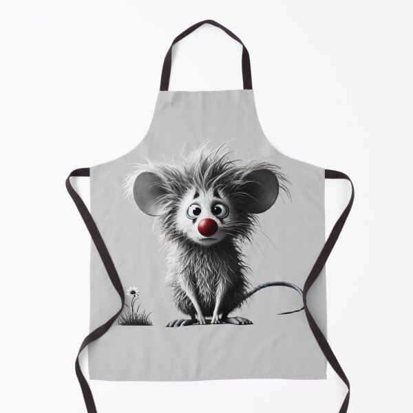 Item preview, Sad Black and White Mouse with Red Nose, Clown Eyes, and Flower designed and sold by Blink Art Studio.