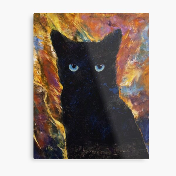 Impressions Metalliques Sur Le Theme Chats Noirs Redbubble