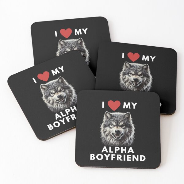 Item preview, I Love My Alpha Boyfriend Wolf Fierce Love Statement designed and sold by Watercolored-Me.