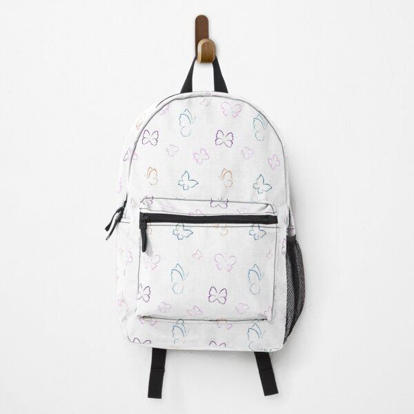 Item preview, Butterfly Outline Pattern Multicolored White Version designed and sold by ClearAndHappy.