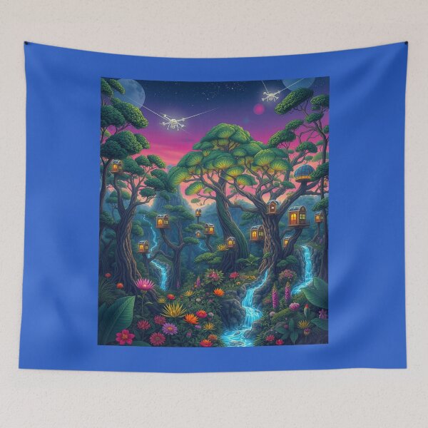 Item preview, "Futuristic Forest Haven: Harmony of Nature and Technology" designed and sold by Milina3.