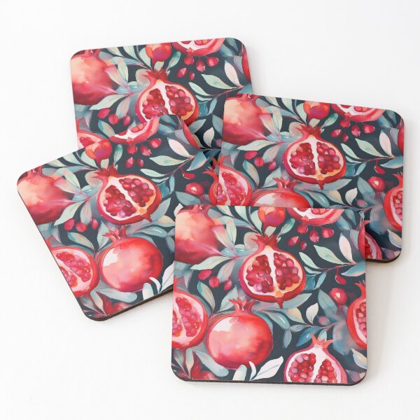 Item preview, Watercolor Pomegranate Fruit Pattern designed and sold by 100Sunsets.