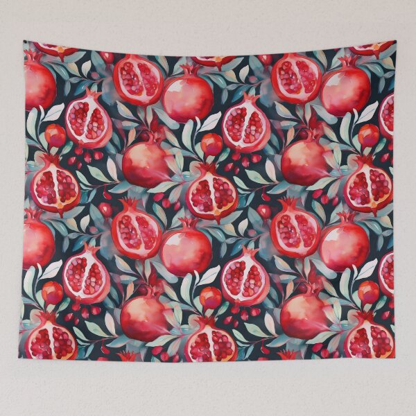 Item preview, Watercolor Pomegranate Fruit Pattern designed and sold by 100Sunsets.
