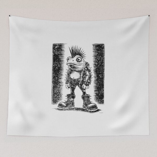 Item preview, Hilarious Vintage Mohican Punk Rocker Frog designed and sold by paulo silveira.