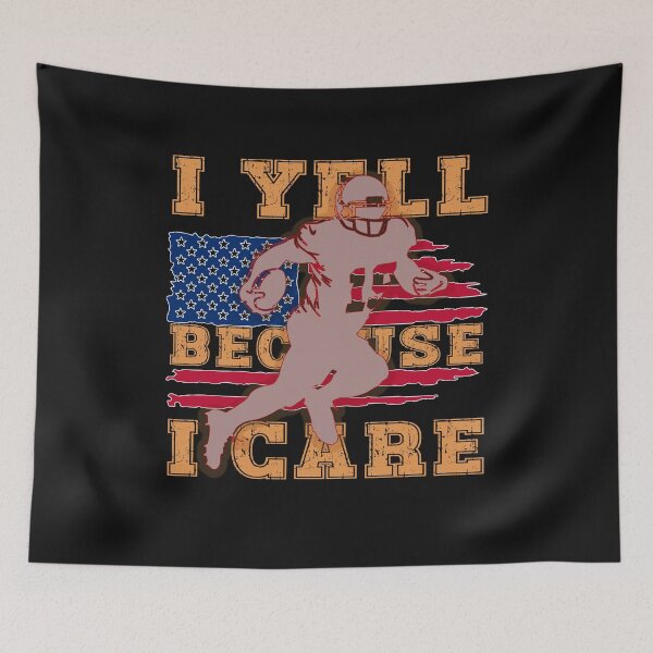 Item preview, I Yell Because I Care Football Dad Funny US Flag Fathers Day  designed and sold by MizoX7.