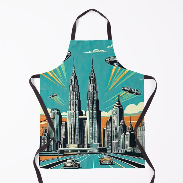 Item preview, Futuristic City Skyline with Flying Cars Pop Art Style designed and sold by artofuniverse.