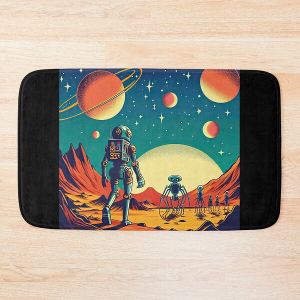 Item preview, Robot Exploring An Alien Planet Pop Art Style designed and sold by artofuniverse.