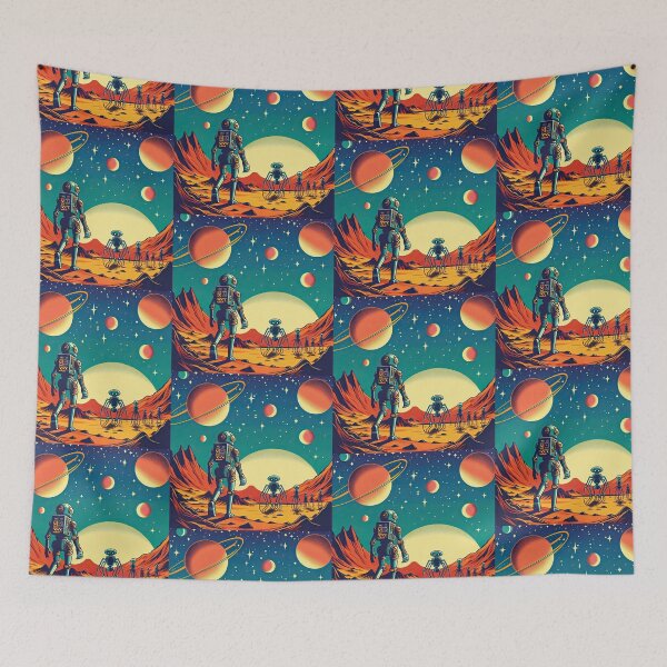 Item preview, Robot Exploring An Alien Planet Pop Art Style designed and sold by artofuniverse.