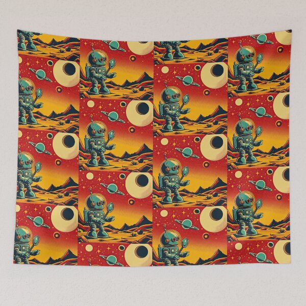 Item preview, Robot Exploring An Alien Planet Pop Art Style designed and sold by artofuniverse.