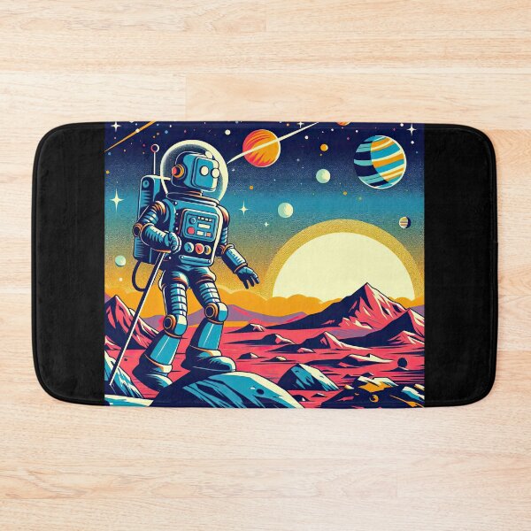 Item preview, Robot Exploring An Alien Planet Pop Art Style designed and sold by artofuniverse.