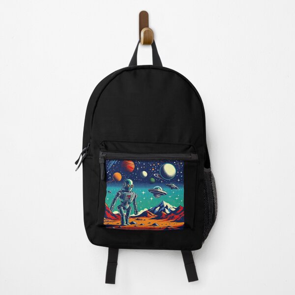 Item preview, Robot Exploring An Alien Planet Pop Art Style designed and sold by artofuniverse.