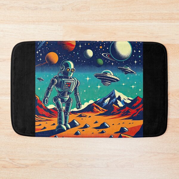 Item preview, Robot Exploring An Alien Planet Pop Art Style designed and sold by artofuniverse.