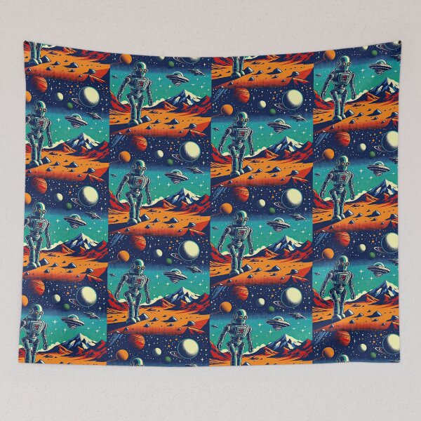Item preview, Robot Exploring An Alien Planet Pop Art Style designed and sold by artofuniverse.