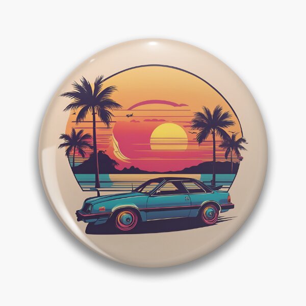 Item preview, Palm Tree Retro 80s Sunset Beach with Car designed and sold by BigKingMonkey.