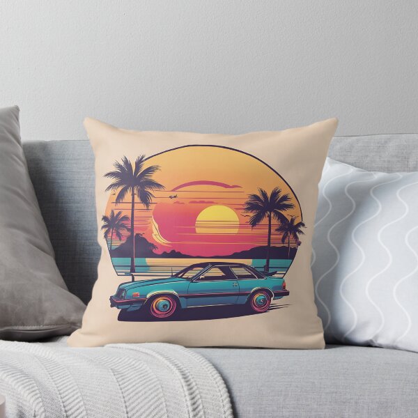 Item preview, Palm Tree Retro 80s Sunset Beach with Car designed and sold by BigKingMonkey.
