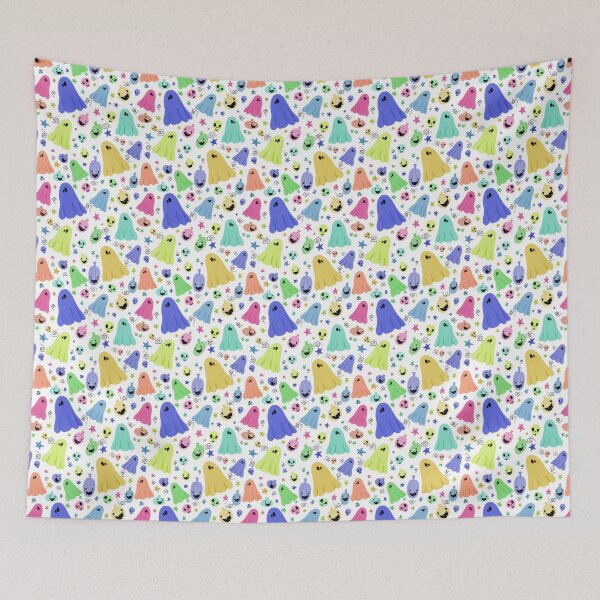 Item preview, Rainbow ghosts and ghouls designed and sold by @ south_beach_doodles.